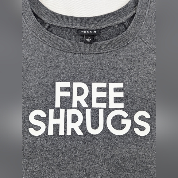 Torrid "Free Shrugs" Sweatshirt (Torrid 0) - Picture 2 of 10